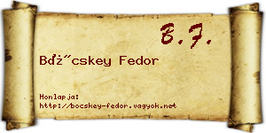 Böcskey Fedor névjegykártya
